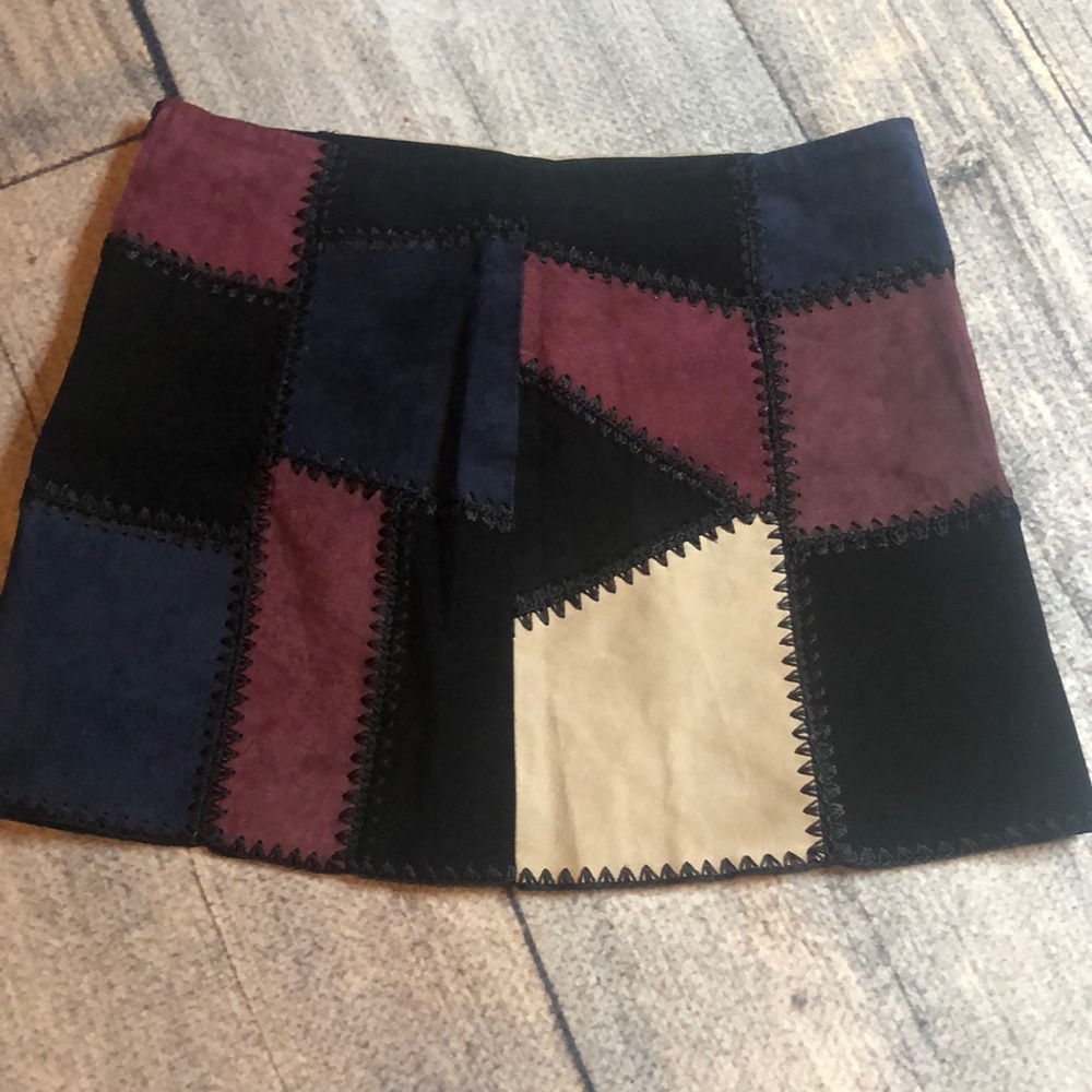 Zara woman • leather patched skirt • ladies medium